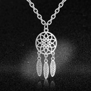 100% Stainless Steel Dream Catcher Necklace Vnistar Never Tarnish Indian Dream Catchers Women's Necklaces Feather Charm Pendants