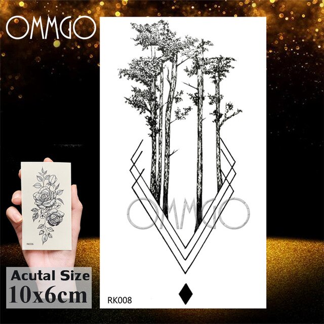 OMMGO Tribal Dream Catcher Feather Temporary Tattoos Sticker Colorful Henna Custom Tattoo Body Art Arm Waterproof Fake Tatoos