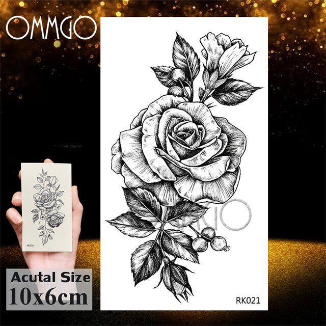 OMMGO Tribal Dream Catcher Feather Temporary Tattoos Sticker Colorful Henna Custom Tattoo Body Art Arm Waterproof Fake Tatoos