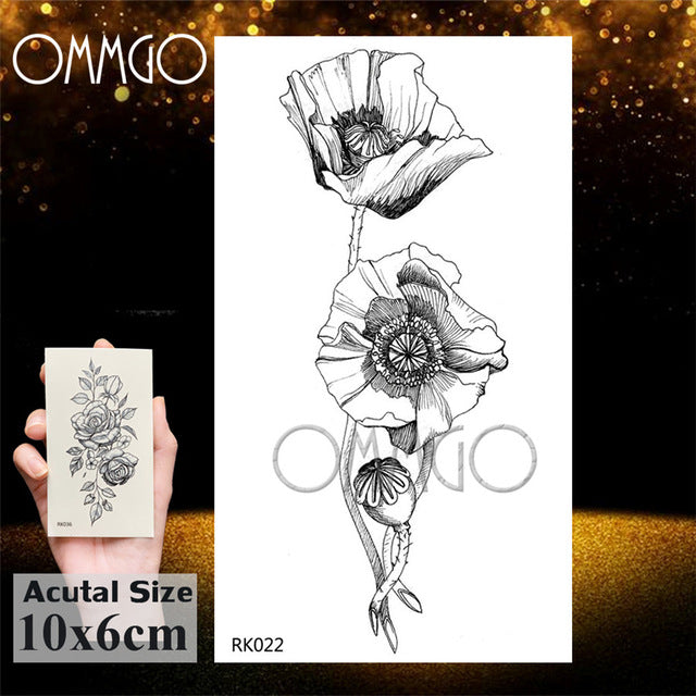 OMMGO Tribal Dream Catcher Feather Temporary Tattoos Sticker Colorful Henna Custom Tattoo Body Art Arm Waterproof Fake Tatoos