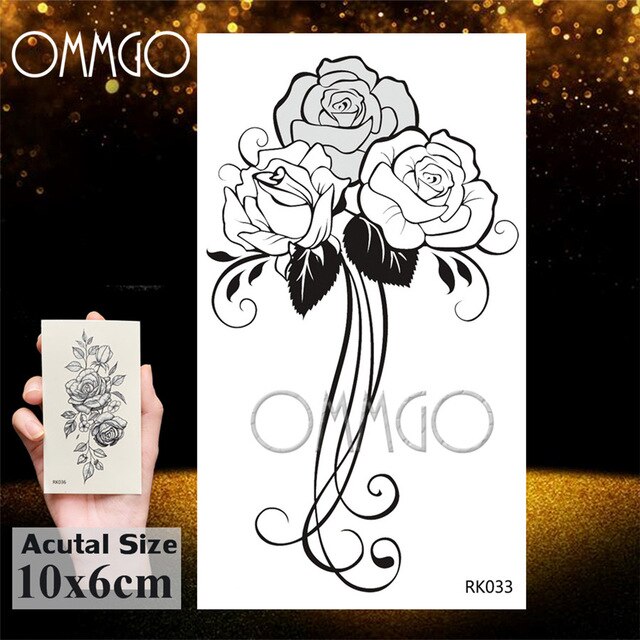 OMMGO Tribal Dream Catcher Feather Temporary Tattoos Sticker Colorful Henna Custom Tattoo Body Art Arm Waterproof Fake Tatoos