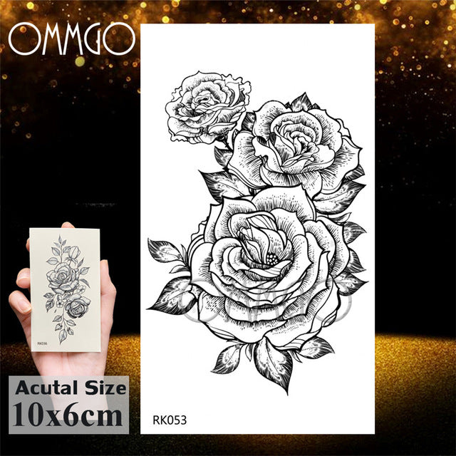 OMMGO Tribal Dream Catcher Feather Temporary Tattoos Sticker Colorful Henna Custom Tattoo Body Art Arm Waterproof Fake Tatoos