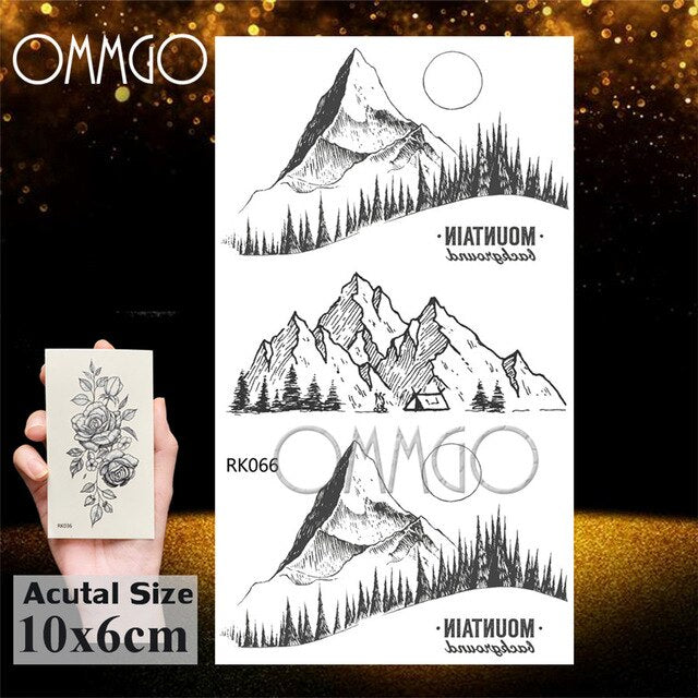 OMMGO Tribal Dream Catcher Feather Temporary Tattoos Sticker Colorful Henna Custom Tattoo Body Art Arm Waterproof Fake Tatoos