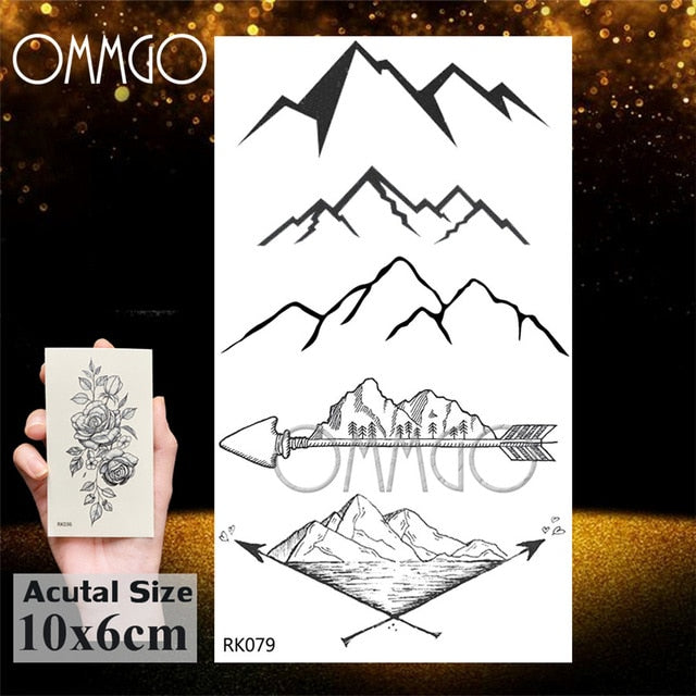 OMMGO Tribal Dream Catcher Feather Temporary Tattoos Sticker Colorful Henna Custom Tattoo Body Art Arm Waterproof Fake Tatoos