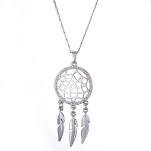 Big Dream Catcher Pendant Necklace Gold Silver Hollow Long Jewelry Crystal Necklace For Women Choker Gift Collier 2019 Wholesale