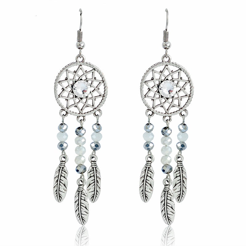 Hollow Earrings Ancient silver color dream catcher Earrings Long Earring Dreamcatcher jewelry oorbellen Gift for women girl