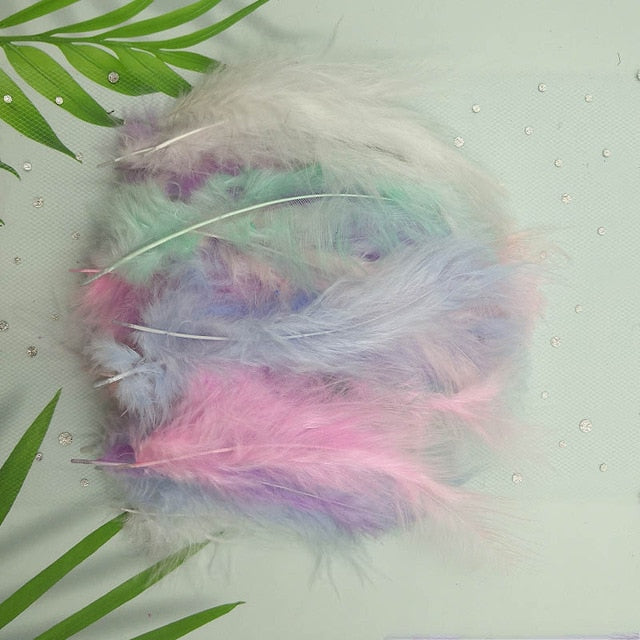 50PCS Turkey Marabou Feathers 4-6 Inches 10-15CM Chicken Feather for Wedding Dress DIY Jewelry Decoration decorative Accessories