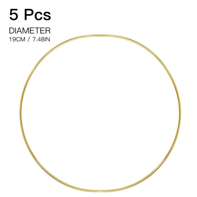 5-19cm Metal Dream Catcher Ring Macrame Craft Hoop Gold DIY Dreamcatcher Accessory Room Decor