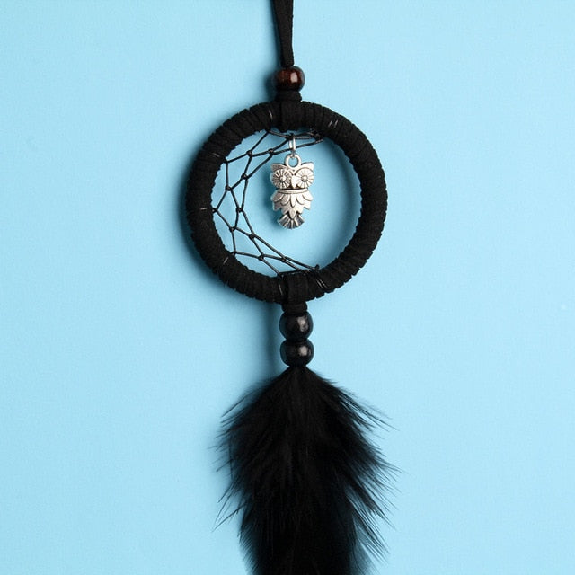 MIAMOR MINI Dream Catcher With Skull & Owl Halloween Party Scary Pendant Decor Car & Bag Decoration Accessories Gift AMOR0377