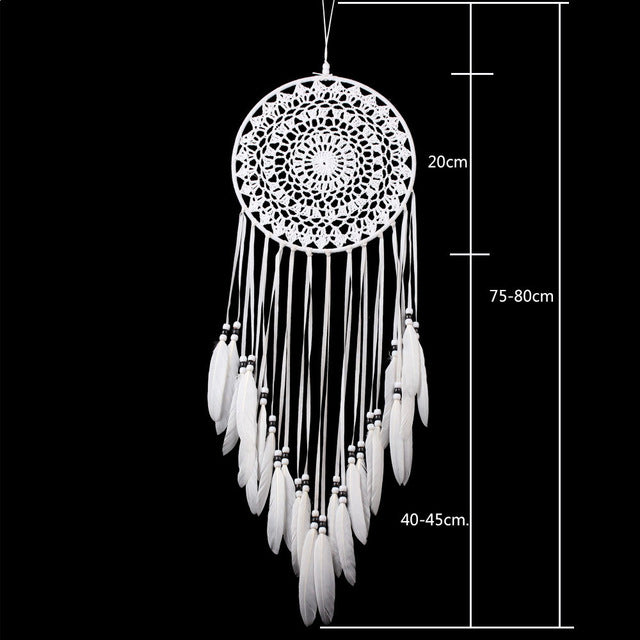 Dream Catcher Home Decor White Feather Dreamcatcher Wind Chimes Indian Style Religious Mascot Car Wall Decoration dreamcatcher