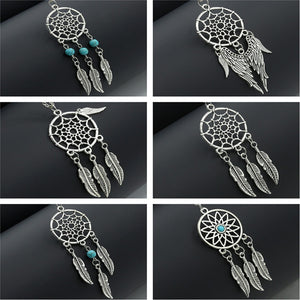 Woozu New Dream Catcher Series Jewelry Necklace Feather Necklace Long Sweater Chain Statement Jewelry Choker Necklace For Women