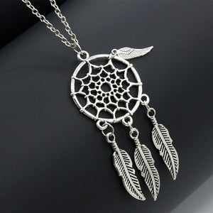 Woozu New Dream Catcher Series Jewelry Necklace Feather Necklace Long Sweater Chain Statement Jewelry Choker Necklace For Women