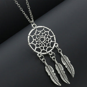 Woozu New Dream Catcher Series Jewelry Necklace Feather Necklace Long Sweater Chain Statement Jewelry Choker Necklace For Women