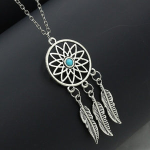 Woozu New Dream Catcher Series Jewelry Necklace Feather Necklace Long Sweater Chain Statement Jewelry Choker Necklace For Women