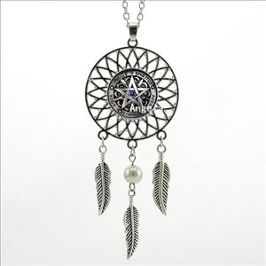 -00578 Trendy Style Wiccan Necklace Black Magick Pagan Pentagram Jewelry Novel Dream Catcher Necklace