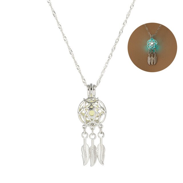 Luminous Necklace Dream Catcher Pendant Necklace Birthday Valentime Gifts for Girlfriend Daughter LL@17