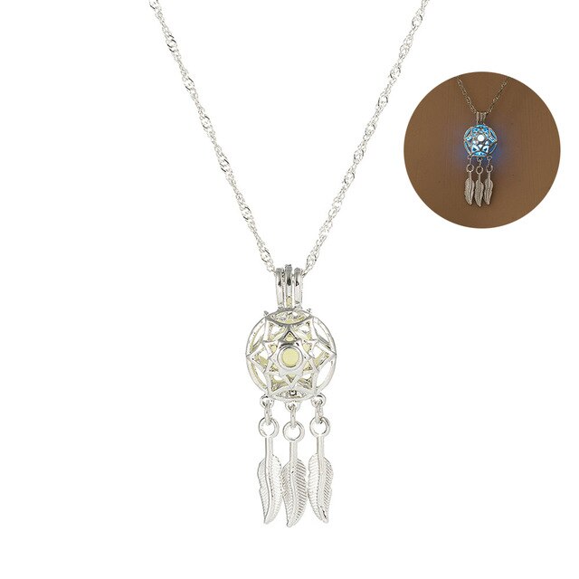Luminous Necklace Dream Catcher Pendant Necklace Birthday Valentime Gifts for Girlfriend Daughter LL@17