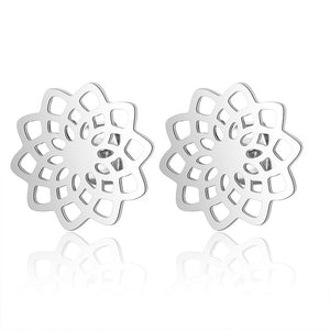Bohemia Fashion Dream Catcher Drop Earring for Women Wholesale 100% Stainless Steel Boho Feather Lotus  Jewelry Dropshipping