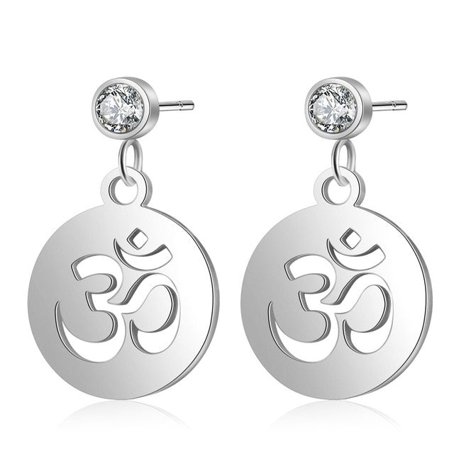 Bohemia Fashion Dream Catcher Drop Earring for Women Wholesale 100% Stainless Steel Boho Feather Lotus  Jewelry Dropshipping