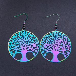 Bohemia Fashion Dream Catcher Drop Earring for Women Wholesale 100% Stainless Steel Boho Feather Lotus  Jewelry Dropshipping