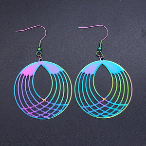 Bohemia Fashion Dream Catcher Drop Earring for Women Wholesale 100% Stainless Steel Boho Feather Lotus  Jewelry Dropshipping