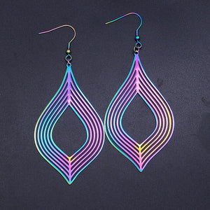 Bohemia Fashion Dream Catcher Drop Earring for Women Wholesale 100% Stainless Steel Boho Feather Lotus  Jewelry Dropshipping