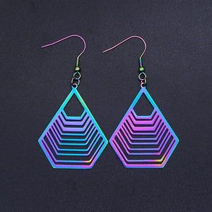 Bohemia Fashion Dream Catcher Drop Earring for Women Wholesale 100% Stainless Steel Boho Feather Lotus  Jewelry Dropshipping
