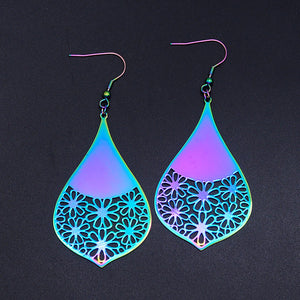 Bohemia Fashion Dream Catcher Drop Earring for Women Wholesale 100% Stainless Steel Boho Feather Lotus  Jewelry Dropshipping