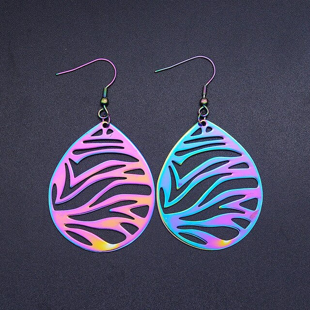 Bohemia Fashion Dream Catcher Drop Earring for Women Wholesale 100% Stainless Steel Boho Feather Lotus  Jewelry Dropshipping
