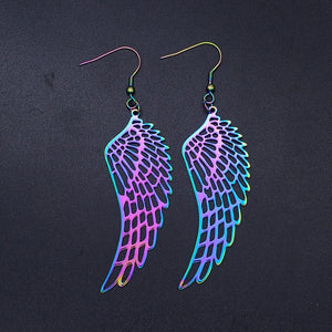 Bohemia Fashion Dream Catcher Drop Earring for Women Wholesale 100% Stainless Steel Boho Feather Lotus  Jewelry Dropshipping