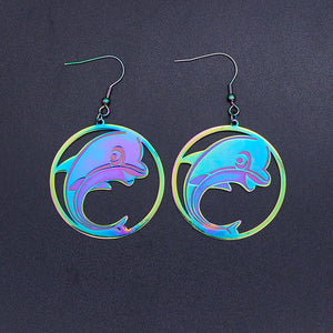 Bohemia Fashion Dream Catcher Drop Earring for Women Wholesale 100% Stainless Steel Boho Feather Lotus  Jewelry Dropshipping