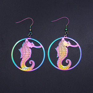 Bohemia Fashion Dream Catcher Drop Earring for Women Wholesale 100% Stainless Steel Boho Feather Lotus  Jewelry Dropshipping