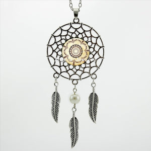 2017 Trendy Style Vintage Sunflower Necklace Flower Henna Tattoo Jewelry Indian Dream Catcher Necklace DC-00232