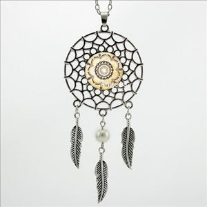 2017 Trendy Style Vintage Sunflower Necklace Flower Henna Tattoo Jewelry Indian Dream Catcher Necklace DC-00232
