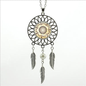 2017 Trendy Style Vintage Sunflower Necklace Flower Henna Tattoo Jewelry Indian Dream Catcher Necklace DC-00232