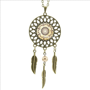 2017 Trendy Style Vintage Sunflower Necklace Flower Henna Tattoo Jewelry Indian Dream Catcher Necklace DC-00232