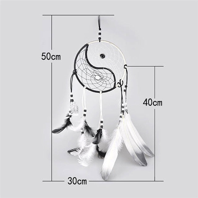 Feather Crafts Dream Catcher Brown Wind Chimes Handmade Dreamcatcher Net for Wall Hanging Car Home Decoration