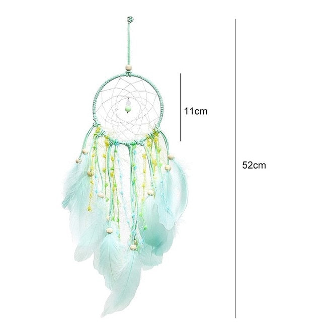 Feather Crafts Dream Catcher Brown Wind Chimes Handmade Dreamcatcher Net for Wall Hanging Car Home Decoration