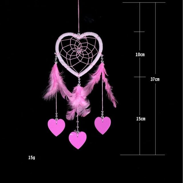 Feather Crafts Dream Catcher Brown Wind Chimes Handmade Dreamcatcher Net for Wall Hanging Car Home Decoration