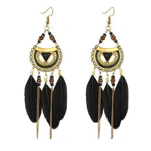 Bohemia Feather Earrings Long Design Dream Catcher Earrings for Women Ethnic Jewelry Sumptuous Ornaments Pendant Z3E644