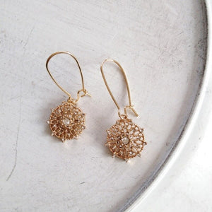 Korean Simple Temperament Rhinestones Dream Catcher Dangle Earrings for Girl Women Fashion Accessories Jewelry