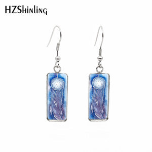 2020 New Dreamcatcher Art Rectangular Earring Dream Catcher Painting Earrings Glass Dome Jewelry Art Earring