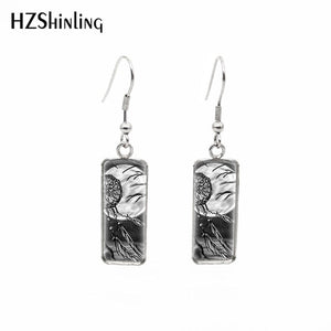 2020 New Dreamcatcher Art Rectangular Earring Dream Catcher Painting Earrings Glass Dome Jewelry Art Earring