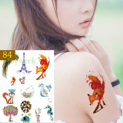 Waterproof Temporary Tattoo Sticker unicorn horse mermaid dream catcher fox tatto stickers flash tatoo fake tattoos for women 27
