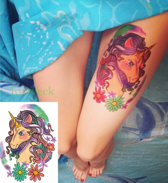 Waterproof Temporary Tattoo Sticker unicorn horse mermaid dream catcher fox tatto stickers flash tatoo fake tattoos for women 27