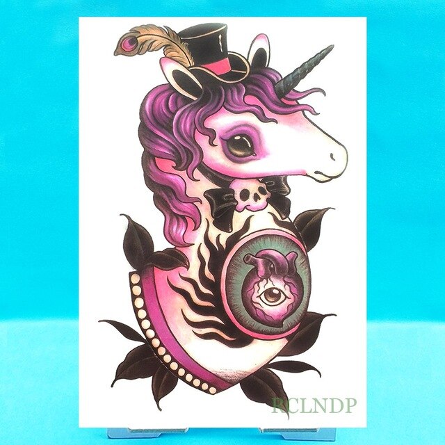 Waterproof Temporary Tattoo Sticker unicorn horse mermaid dream catcher fox tatto stickers flash tatoo fake tattoos for women 27