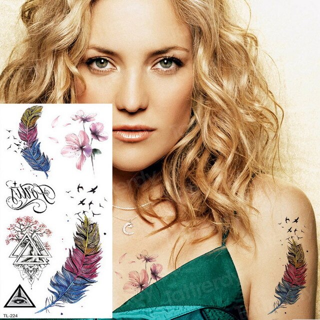 temporary tattoo stickers women lotus flower tattoo body art sea tattoos dream catcher feather tattoo for girls water tatoo kids