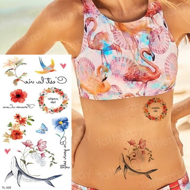 temporary tattoo stickers women lotus flower tattoo body art sea tattoos dream catcher feather tattoo for girls water tatoo kids