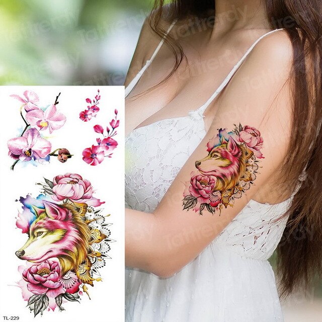 temporary tattoo stickers women lotus flower tattoo body art sea tattoos dream catcher feather tattoo for girls water tatoo kids
