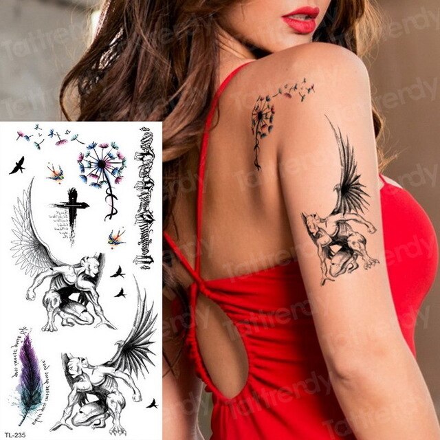temporary tattoo stickers women lotus flower tattoo body art sea tattoos dream catcher feather tattoo for girls water tatoo kids